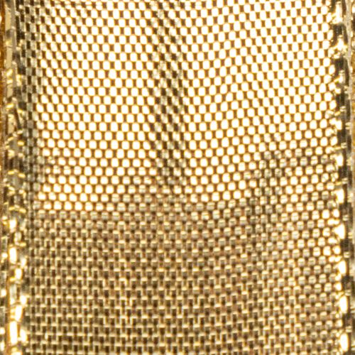 Gold gift ribbon with wire edge, 25mm wide, 25m long | Floristik24.ie