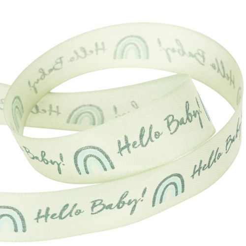 Product Gift ribbon Hello Baby decorative ribbon green 25mm 16m
