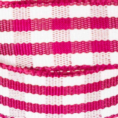 Gift ribbon checkered red 15mm