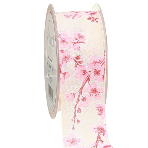Floristik24 Gift Ribbon Cherry Blossom Fabric Ribbon Hanami 40mm 20m