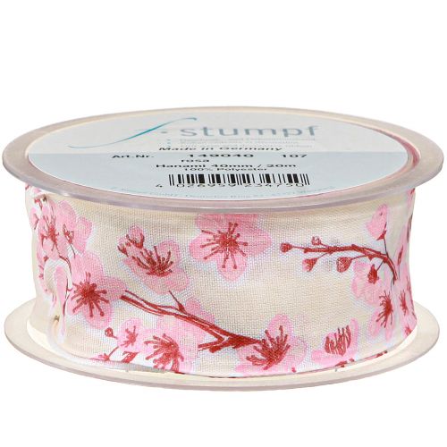 Product Gift Ribbon Cherry Blossom Fabric Ribbon Hanami 40mm 20m