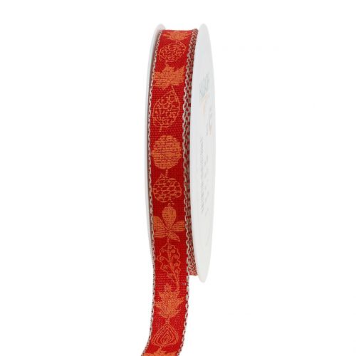 Product Deco ribbon autumn motif red 15mm 20m