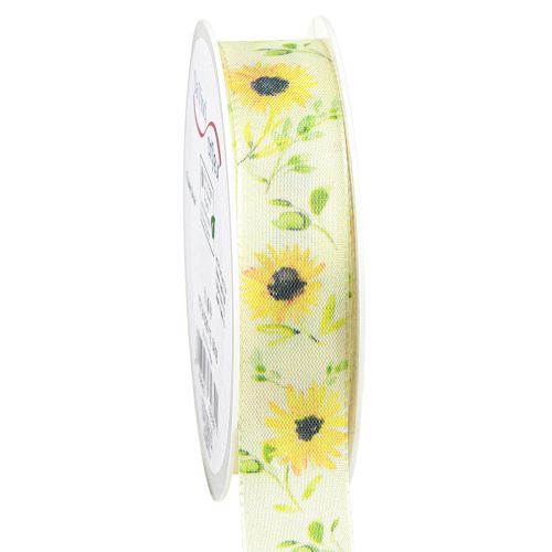 Gift Ribbon Sunflower Silk Ribbon Yellow 25mm 18m