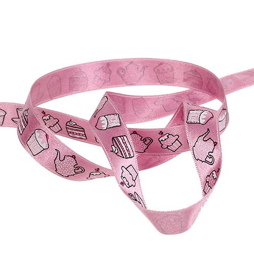 Product Gift ribbon cake motif pink 15mm 20m