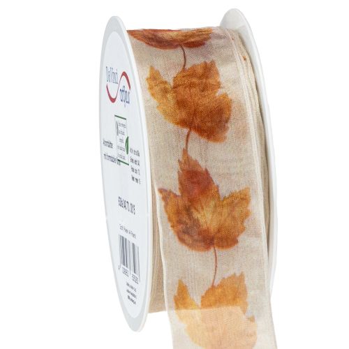 Product Gift ribbon selvedge ribbon autumn maple leaves 40mm 15m