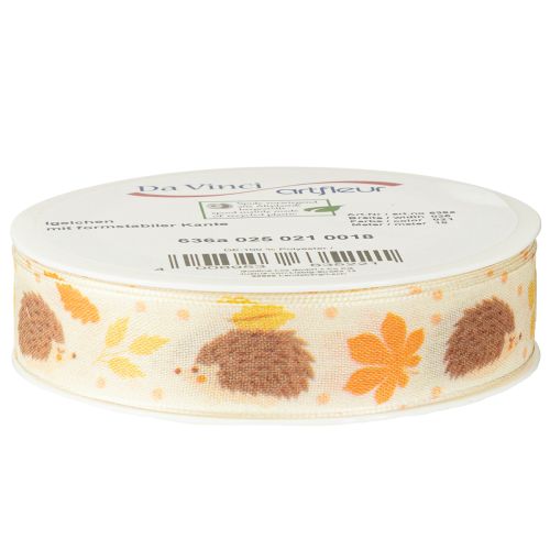 Product Gift ribbon selvedge ribbon autumn hedgehog 15mm 18m