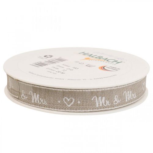Product Gift ribbon brown ribbon wedding 15mm 20m