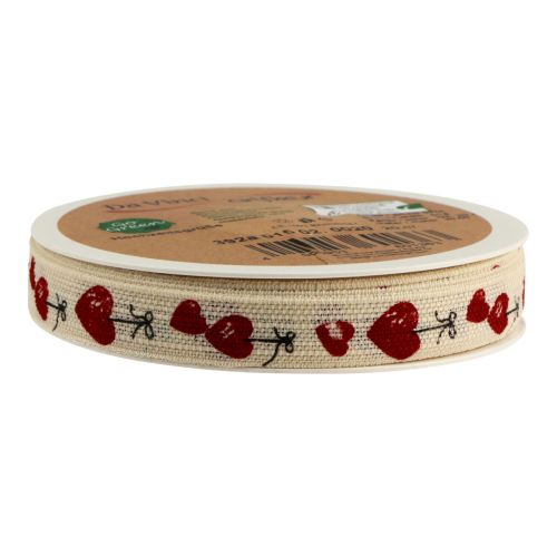 Product Gift ribbon hearts decorative cotton ribbon 15mm 20m