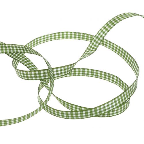 Product Gift ribbon check green 8mm 20m