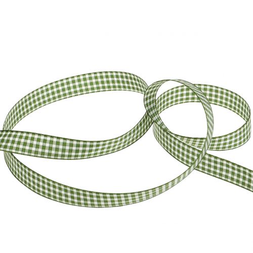 Product Gift ribbon check green 15mm 20m