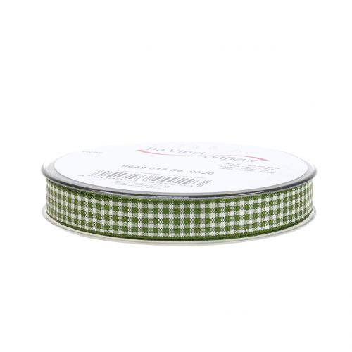 Product Gift ribbon check green 15mm 20m