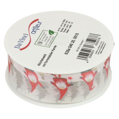 Product Gift ribbon Christmas ribbon gnome red 40mm 15m