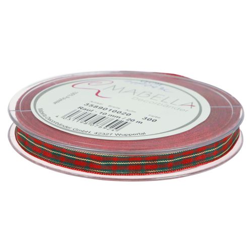 Floristik24 Gift Ribbon Scottish Christmas Ribbon Red Green 10mm 20m