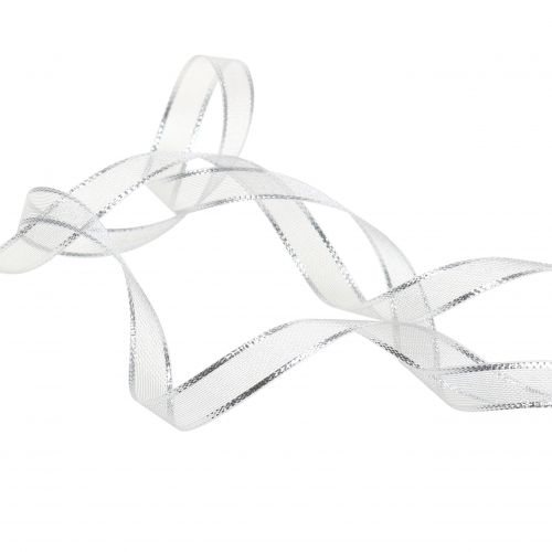 Gift ribbon silver ring effect 15mm 25m