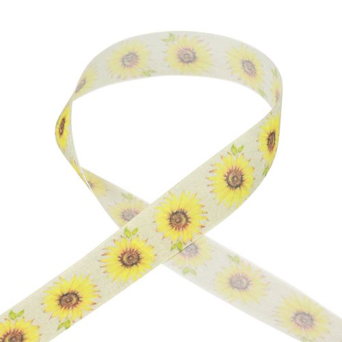 Product Gift ribbon sunflowers yellow ribbon 40mm 15m