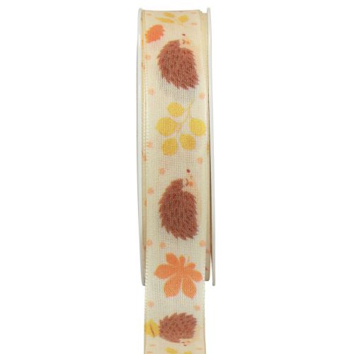 Gift ribbon selvedge ribbon autumn hedgehog 15mm 18m