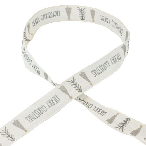 Product Gift ribbon Christmas Merry Christmas Grey 25mm 18m