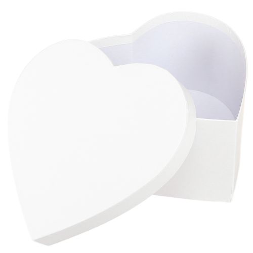 Floristik24 Gift Box Heart White Paper Heart Box 18×18cm H10cm 2pcs