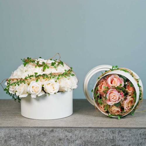 Product Flower box round cardboard cream Ø10/12cm set of 2