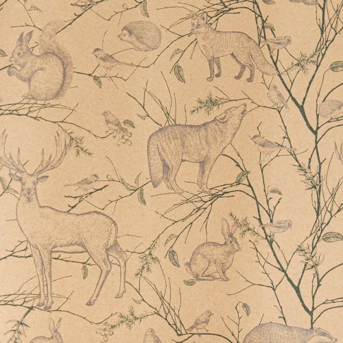 Product Gift wrap animals forest in brown blue 70cm x 200cm