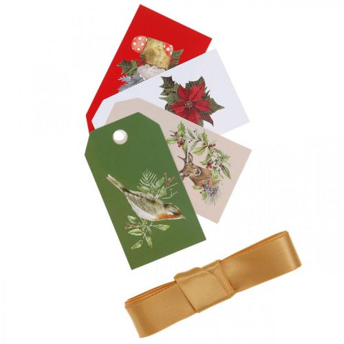 Product Wrapping paper with silk ribbon and tags 4 sheets in a set 50 × 70cm