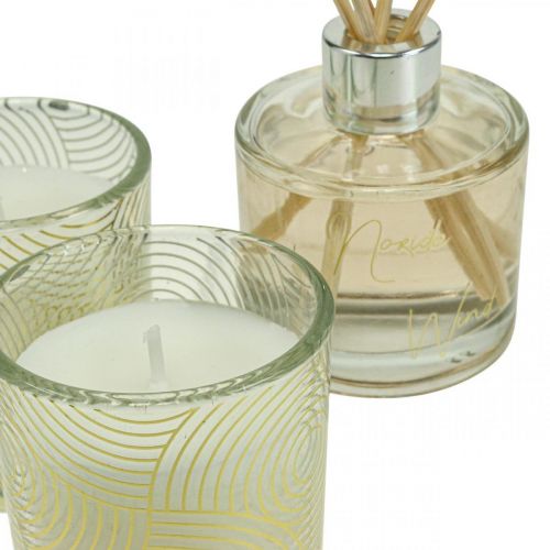 Gift set room fragrance scented candles in glass 8 pieces vanilla scent