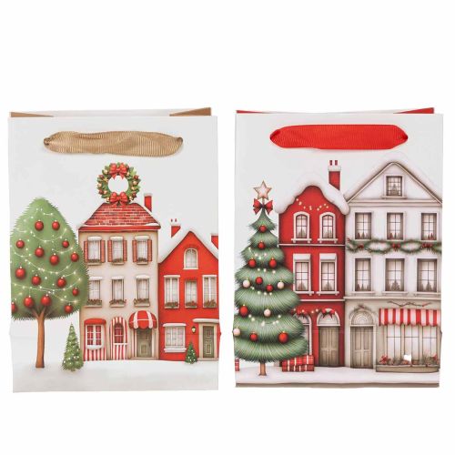 Christmas gift bag with houses