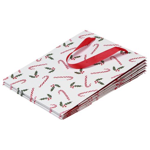 Product Gift Bag Christmas with Handles Red White 24×18×8cm 4pcs