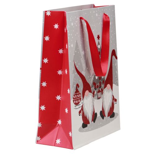 Product Gift bag with handles gnome red grey white 24×18×8cm 4pcs