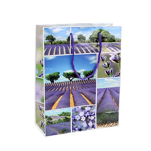 Floristik24 Gift bag lavender motif 18cm x23cm 1p