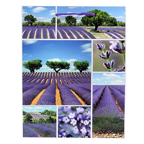 Floristik24 Gift bag lavender motif 18cm x23cm 1p