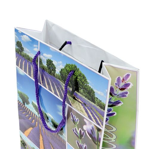 Floristik24 Gift bag lavender motif 18cm x23cm 1p