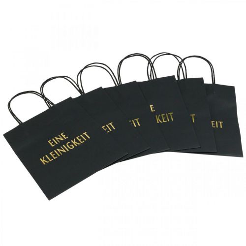Floristik24 Gift bags paper "A little something" black 20×11×25cm 6pcs