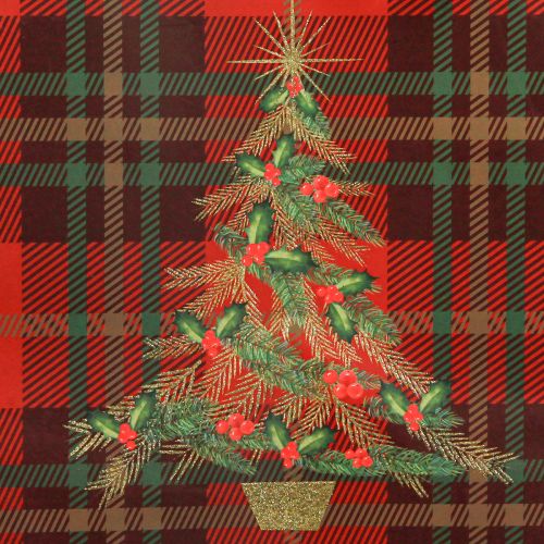 Product Gift bags Christmas tree red green 18x24cm 4pcs