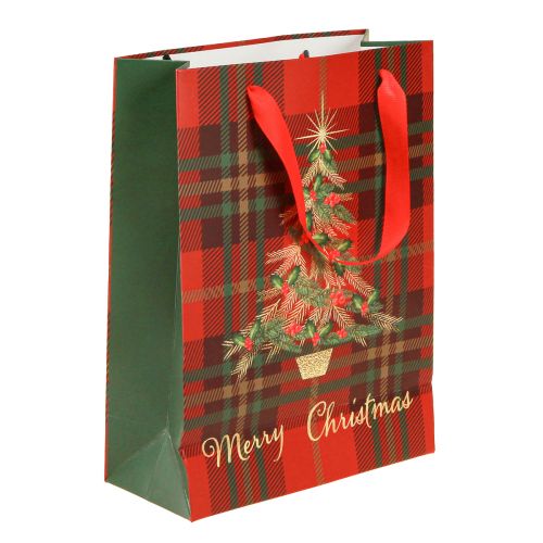 Product Gift bags Christmas tree red green 18x24cm 4pcs