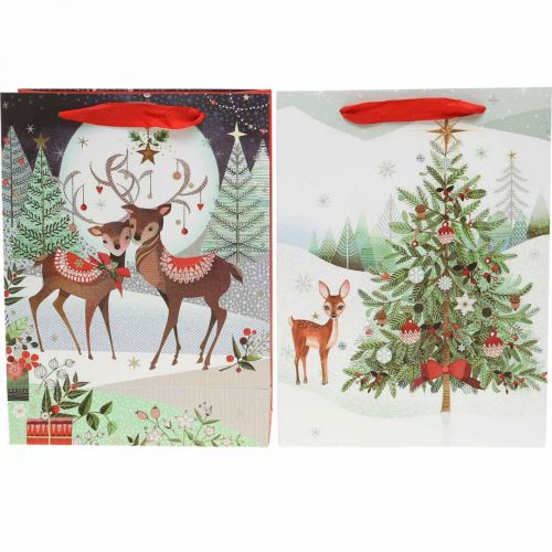 Gift bags Christmas gift bag deer 24×18cm 2pcs