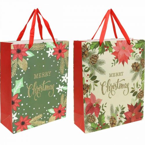 Floristik24 Gift bags Christmas gift bag Merry Christmas 32x26cm 2pcs