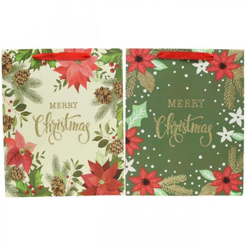 Floristik24 Gift bags Christmas gift bag Merry Christmas 32x26cm 2pcs