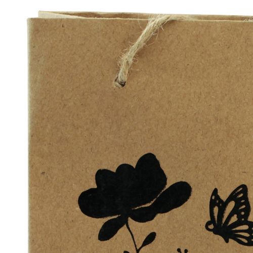 Product Gift Bags with Handles Paper Natural Black 12×15cm 6 Pcs
