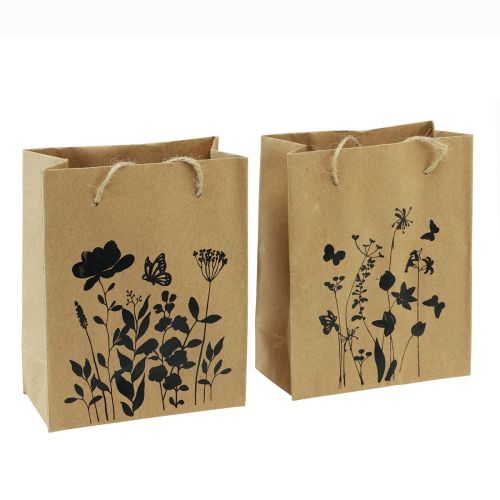 Product Gift Bags with Handles Paper Natural Black 12×15cm 6 Pcs
