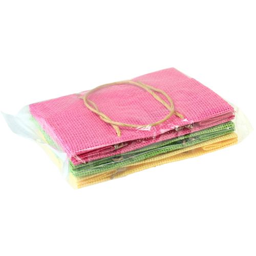 Product Gift bags with handles paper woven look colorful 20×10×10cm 6pcs