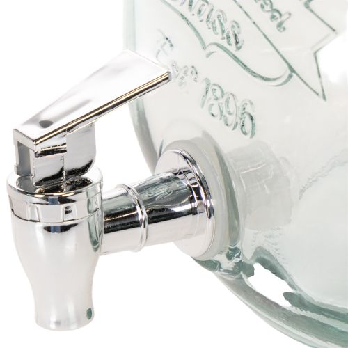 Glass Beverage Dispenser with Tap and 4 Glasses H25.5cm | Floristik24.ie