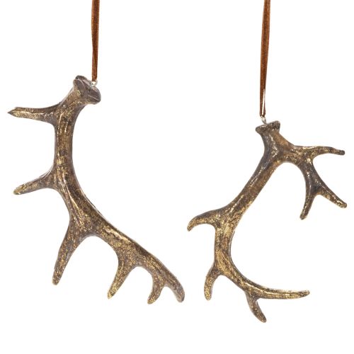 Rustic antler decoration pendants for wall or tree, 15cm, 6 pieces buy online | Floristik24.ie