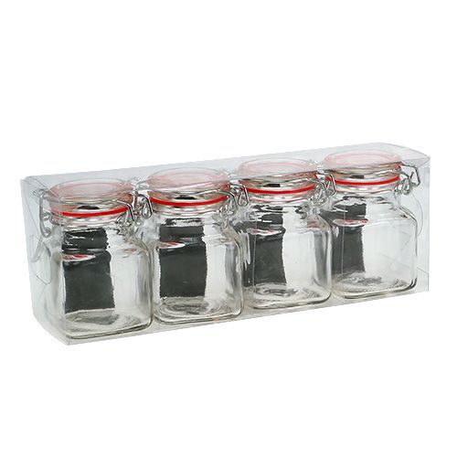 Floristik24 Spice jars with labeling field Ø4cm H7cm 4pcs