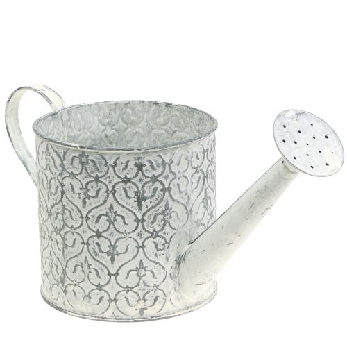 Planter watering can galvanized cream washed Ø13cm H13cm | Floristik24.ie