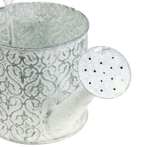 Planter watering can galvanized cream washed Ø13cm H13cm | Floristik24.ie