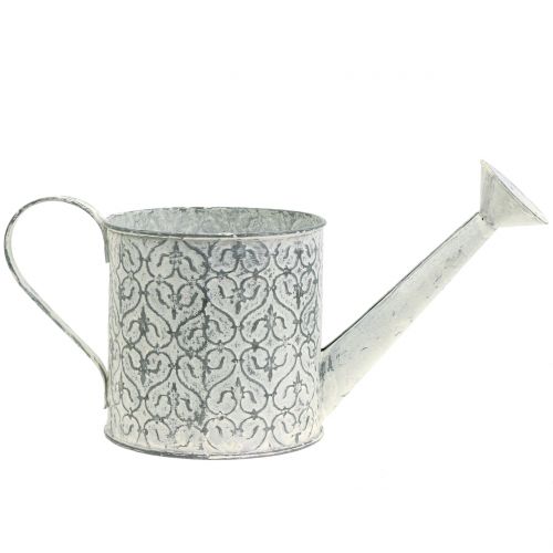 Planter watering can galvanized cream washed Ø13cm H13cm | Floristik24.ie