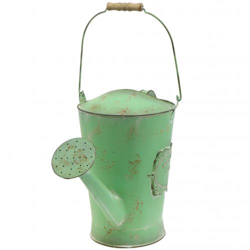 Floristik24 Decorative watering can antique look green Ø19cm H30cm