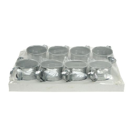 Floristik24 Watering can zinc glossy 7.5cm 8pcs