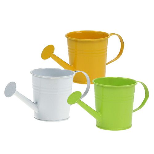 Watering can Ø5.5cm H5.5cm 12pcs. Yellow / green / white